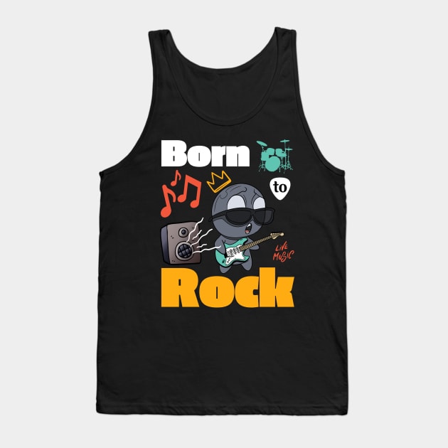 Born to Rock Black Tank Top by HyzoArt